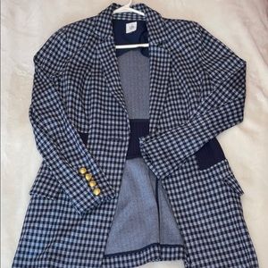 Cabi blue gingham plaid ponte